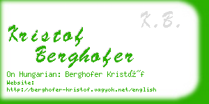 kristof berghofer business card